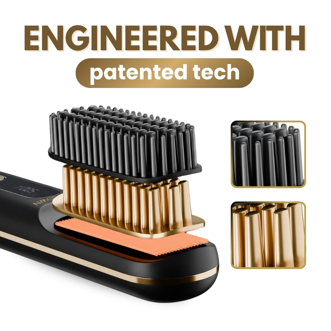 [NEW] FLOWN Portable Straightener Brush - GoBrush MAX + FREE Leather Pouch