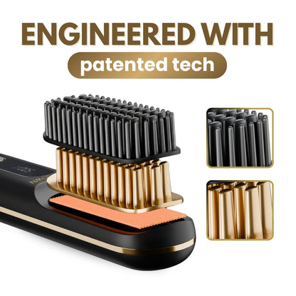[NEW] FLOWN Portable Straightener Brush - GoBrush MAX + FREE Leather Pouch