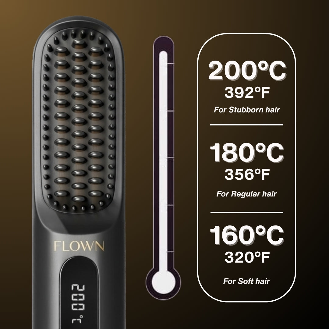 [NEW] FLOWN Portable Straightener Brush - GoBrush MAX + FREE Leather Pouch