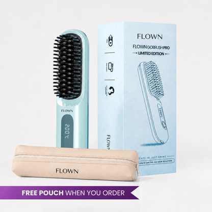 [NEW] FLOWN Portable Straightener Brush - GoBrush PRO + Free Leather Pouch