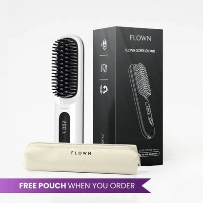 [NEW] FLOWN Portable Straightener Brush - GoBrush PRO + Free Leather Pouch