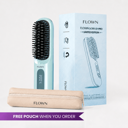 [NEW] FLOWN Portable Straightener Brush - GoBrush PRO + Free Leather Pouch