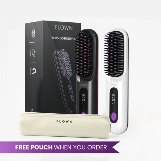 [NEW] FLOWN Portable Straightener Brush - GoBrush PRO + Free Leather Pouch
