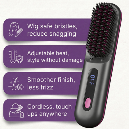 [NEW] FLOWN Portable Straightener Brush - GoBrush PRO + Free Leather Pouch